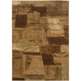 LR Resources Contemporary Light Brown and Cream Rectangle 5 ft. 3 in. x 7 ft. 5 in. Plush Indoor Area Rug OPULE80953BWC5175