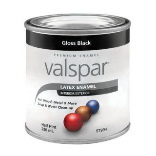 Valspar Black Gloss Latex Interior/Exterior Paint (Actual Net Contents: 8 fl oz)