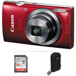 Canon PowerShot ELPH 160 Digital Camera Basic Kit (Red)