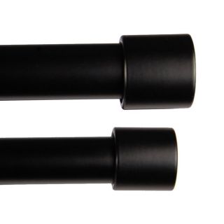 BCL Drapery Classic Verona 86 in to 120 in Black Steel Curtain Rod Set