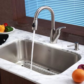 31.5 x 18.38 6 Piece Undermount Single Bowl Kitchen Sink Set by