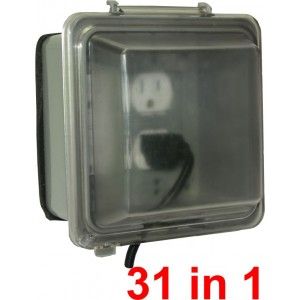 Orbit WIU 2UD Electric Box, 3 1/2" Deep Plastic Universal In Use Weatherproof Receptacle Cover   2 Gang   Gray