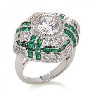 Xavier 2.64ct Absolute™ Simulated Emerald Sterling Silver Ring   7732384