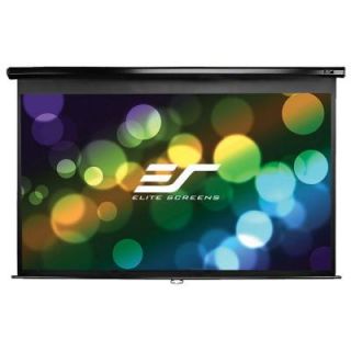 Elite Screens 84 in. Manual Pull Down Wall and Ceiling Projection Screen   Matte White M84UWH
