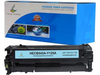 TRUE IMAGE HECB542A Y125A Yellow Toner Replaces HP 125A CB542A, Single Pack, Page Yield 1,400