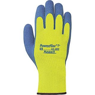 Ansell 80 400 Thermal Terry/Natural Rubber Blue/Yellow Latex Hi Viz Gloves, Size Group 10