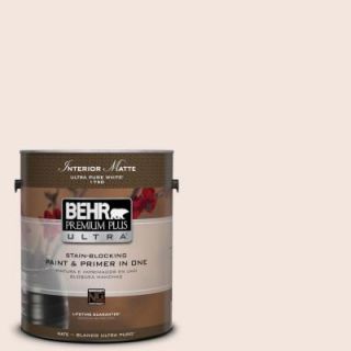 BEHR Premium Plus Ultra 1 gal. #RD W6 Soothing Pink Matte Interior Paint 175001