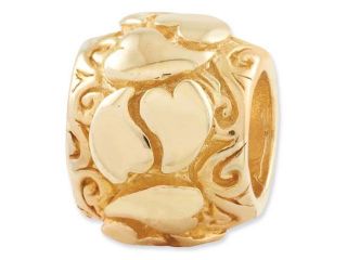 Sterling Silver Gold plated Reflections Hearts Bead