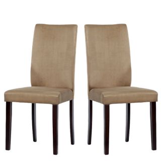 Cortesi Home Cece Cream Vinyl Dining Chairs (Set of 2)