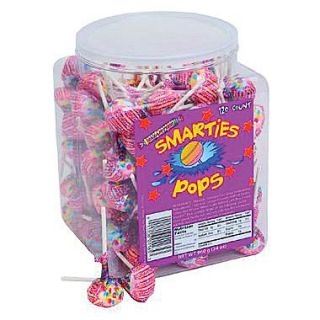 Smarties Pops Wrapped, 120 Lollipops, 34 oz. Tub