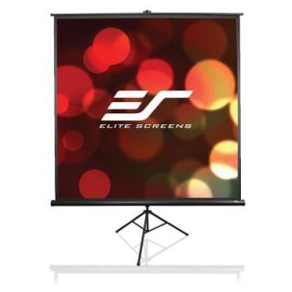 Elite Screens 35 in. H x 63 in. W Manual Tripod Portable Projection Screen with Black Case T72UWH