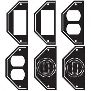 Intermatic WP217 Specialty Wall Plate, Double Gang Toggle & Round GFCI Flexi Guard Insert   Black