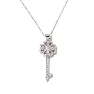 .75ct Absolute™ Lobed Pavé Key Pendant with 18" Chain   7886676