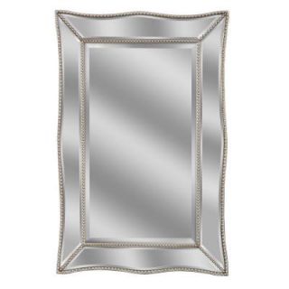 Deco Mirror 36 in. L x 24 in. W Scalloped Metro Beaded Single Mirror in Silver 1229