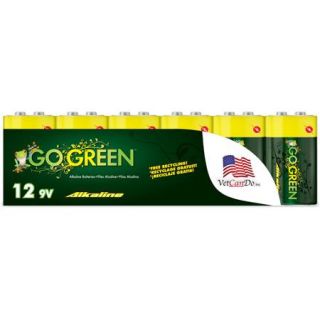 Go Green Alkaline 9V Batteries, 12pk