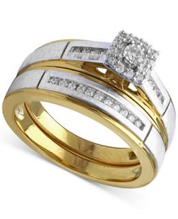 Beautiful Beginnings Diamond Engagement Ring and Wedding Band Set (1/5