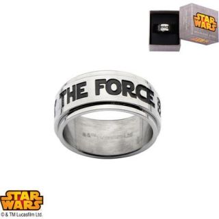 Disney Stainless Steel Star Wars "MAY THE FORCE BE WITH YOU" Spinner Ring