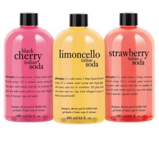 philosophy italian soda shower gel trio, 16 oz —