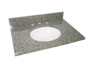 Pegasus 25829 25 Inch Quadro Granite Vanity Top with White Bowl and 8 Inch Spread