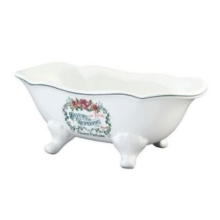 Savons Aux Fleurs Wave Double Ended Claw Foot Tub Soap Dish in White HBATUBFLW