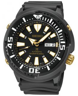 Seiko Mens Automatic Prospex Black Strap Watch 47mm SRP641