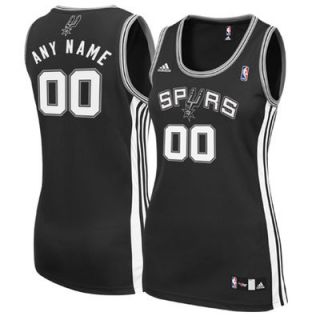 adidas NBA San Antonio Spurs Womens Custom Replica Basketball Jersey   Black