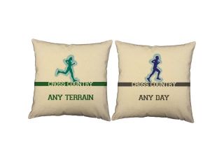 Any Terrain Running Pillows 16x16 White Outdoor Cushions