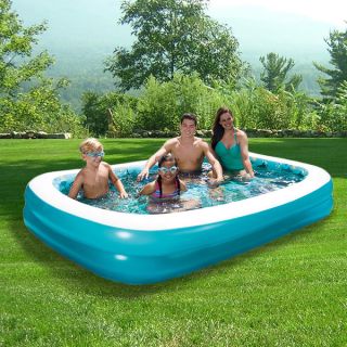 3D Inflatable Rectangular Family Pool   103 in x 69 in   18538331