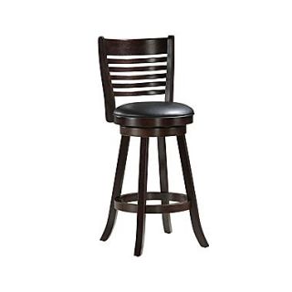 Monarch X Collection 29 Leather Solid Wood Swivel Barstool, Cappuccino