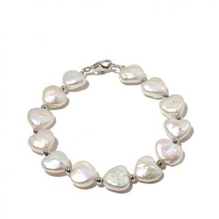 Imperial Pearls 10 11mm Heart Shaped Cultured Freshwater Pearl 7 1/2" Bracelet   7977960