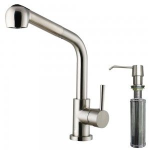 VIGO Industries VG02019STK2 Kitchen Faucet, Pull Out Spray w/Soap Dispenser   Stainless Steel