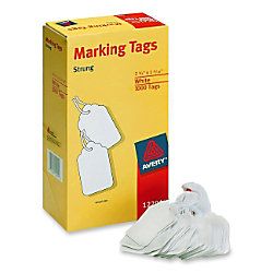 Avery Marking Tag 2.75 Length x 1.69 Width Twine Fastener 1000Box Cotton Polyester White