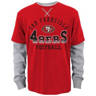 San Francisco 49ers Toddler Scarlet Arched Fade Faux Layer Long Sleeve T Shirt