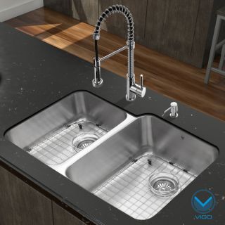 Vigo 32 inch Undermount Stainless Steel Kitchen Sink and Chrome Faucet