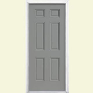 Masonite 32 in. x 80 in. 6 Panel Painted Smooth Fiberglass Prehung Front Door with Brickmold 49584
