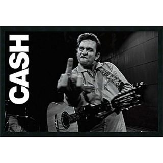 Amanti Art Johnny Cash   Finger Framed Art, 25.38 x 37.38