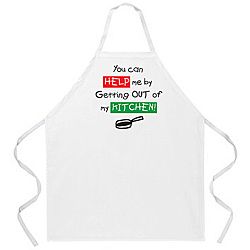 Attitude Aprons Get Out Of My Kitchen White Apron  