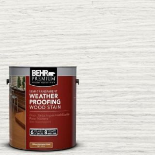 BEHR Premium 1 gal. #ST 210 Ultra Pure White Semi Transparent Weatherproofing Wood Stain 507701