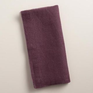 Plum Purple 100% Linen Napkins Set of 4