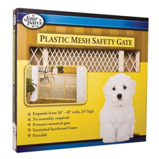 26 42 Plastic Mesh Wood Frame Gate by Four Paws