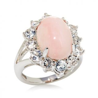 Colleen Lopez "Charming Discovery" Oval Pink Opal and White Topaz Sterling Silv   7975073