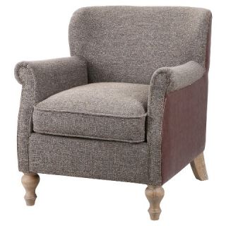 Luther Turned Leg Club Chair   Grey/Chocolate