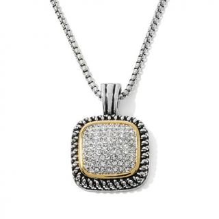 Emma Skye Jewelry Designs 2 Tone Crystal Cushion Stainless Steel Pendant with 1   7829906