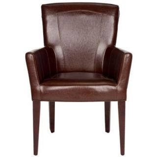 Safavieh Dale Bicast Leather Arm Chair in Brown MCR4710A