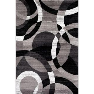 World Rug Gallery Contemporary Modern Circles Abstract Gray 7 ft. 10 in. x 10 ft. 2 in. Indoor Area Rug 105 Gray 8'X10'