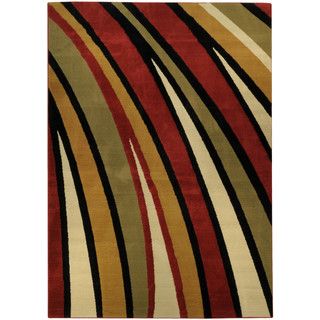 Ephesus Collection Multicolor Stripes Contemporary Area Rug (82 x 9