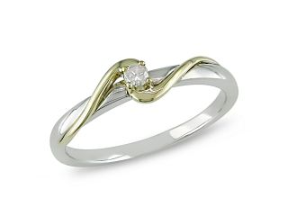 Diamond Accent Ring in 10k White and Yellow Gold, I2 I3, G H I