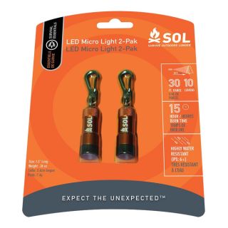 Adventure Medical SOL Series LED Micro Light, 2 Pack