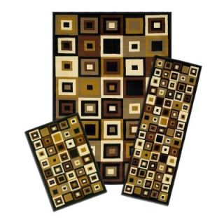 Capri Southwest Tiles 3 Piece Set Contains 5 ft. x 7 ft. Area Rug, Matching 22 in. x 59 in. Rug Runner and 22 in. x 31 in. Mat 5444/373 1