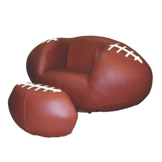 ORE Furniture Football Kids Sports Novlety Chair and Ottoman Set